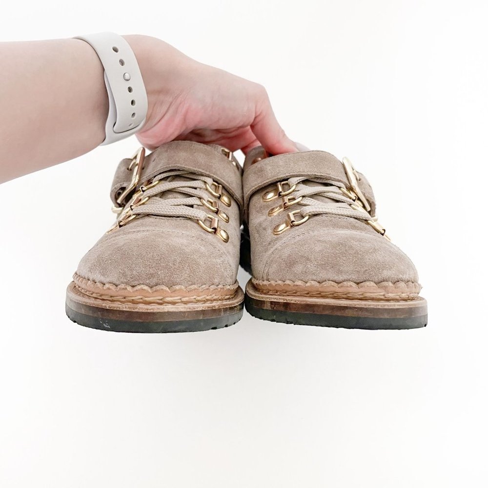 The Office of Angela Scott Mr. Logan Oxfords EU 37.5 US 7.5 Taupe Suede Shoes - Picture 5 of 10